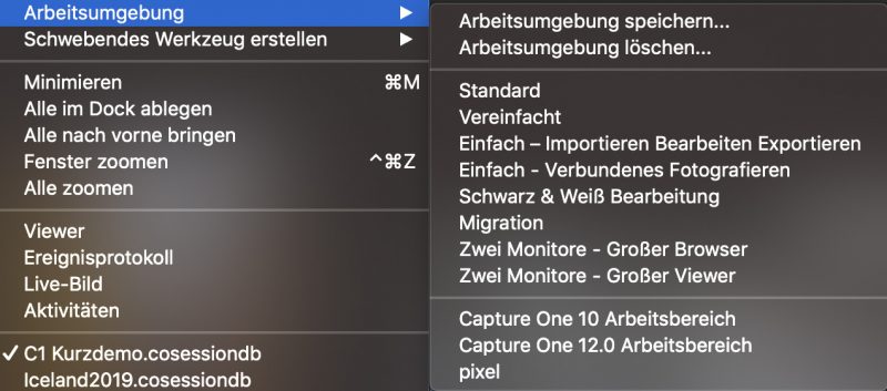 Capture One Pro 20 Kurs 5 Capture One Pro Arbeitsumgebung