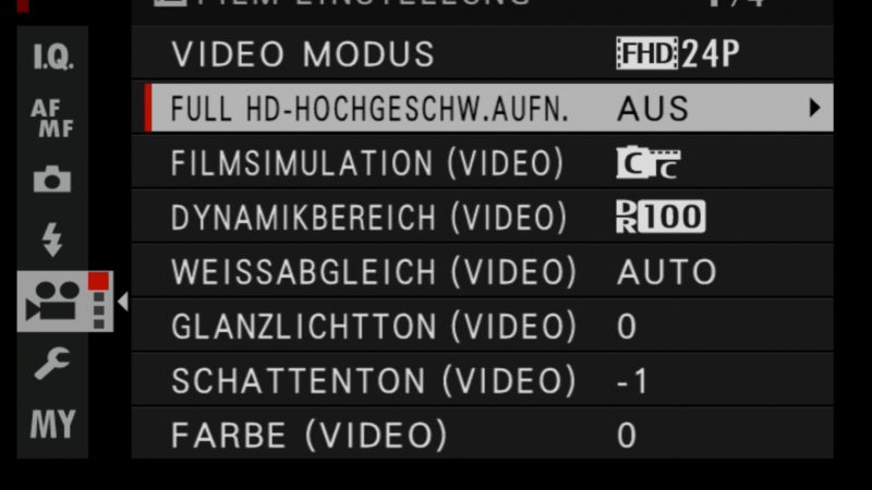 Fujifilm X100VI Einstellungen SlowMo Hochgeschwindigkeitsaufnahme