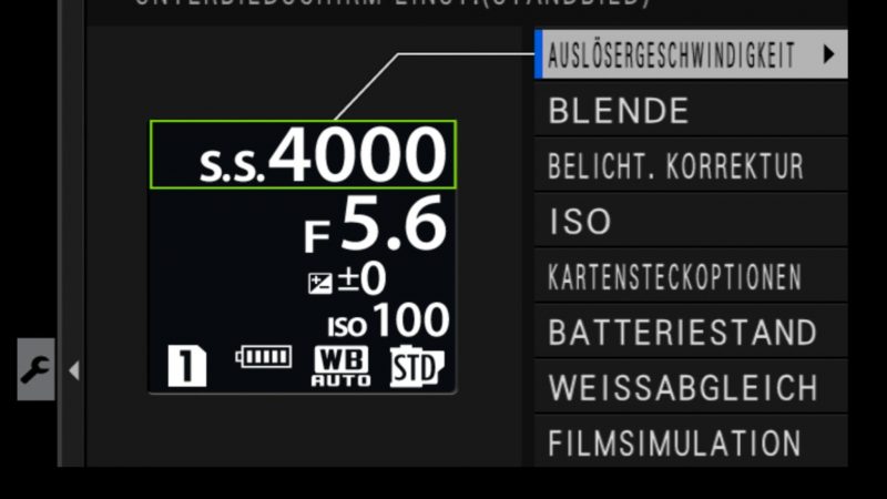 Videotraining Fujifilm X-H1 Einstellungen 5 Fujifilm X-H1 Einstellungen Unterbildschirm