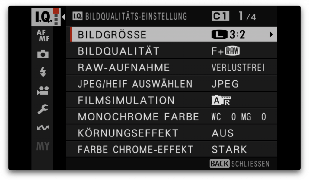 Fujifilm X-T5 Bedienungsanleitung Einstellungen Bildqualität
