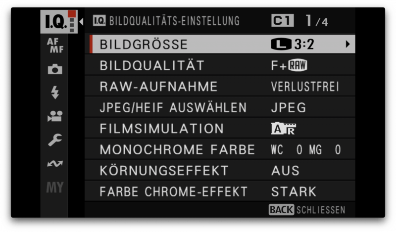 Fujifilm X-T5 Bedienungsanleitung Einstellungen Bildqualität