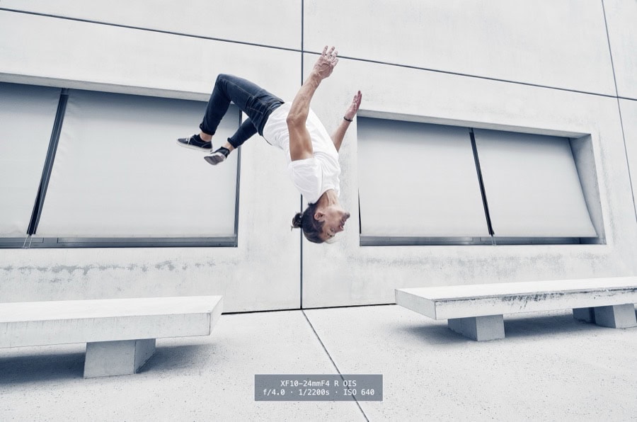 BatchMark Pro Beispiel: Dezentes EXIF-Wasserzeichen auf Sportfoto